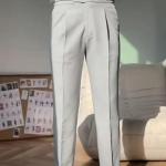 Premium Ivory Gurkha Pants — High-Waist Double Pleated Modern Slim Fit Trousers