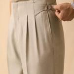 Men’s Premium Sand Beige Gurkha Tailored Trousers – Modern Fit