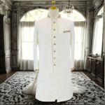 Men’s Royal Ivory White Dubble Part Sherwani with Zardozi work Details