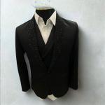 Men’s Black Zardozi Work Tuxedo Blazer – Modern Fit Luxury Formal Suit Jacket