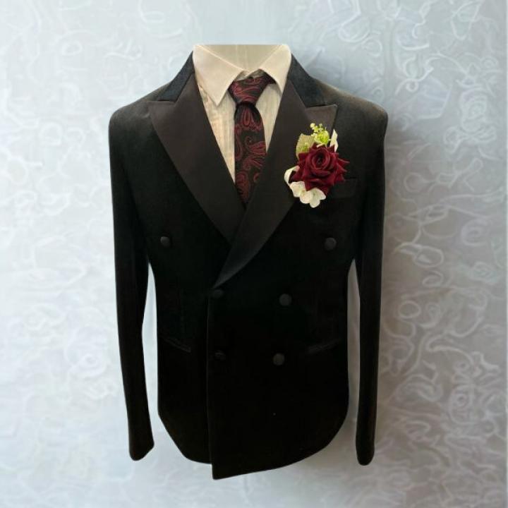 Men’s Classic Black Double-Breasted Blazer