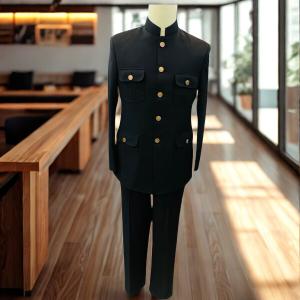 Men’s Classic Black Nehru Safari Suit – Slim Fit Bandhgala Formal Wear with Pant