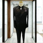 Men’s Classic Black Double-Breasted Tuxedo Suit