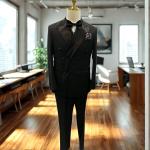 Men’s Classic Black Double-Breasted Tuxedo Suit