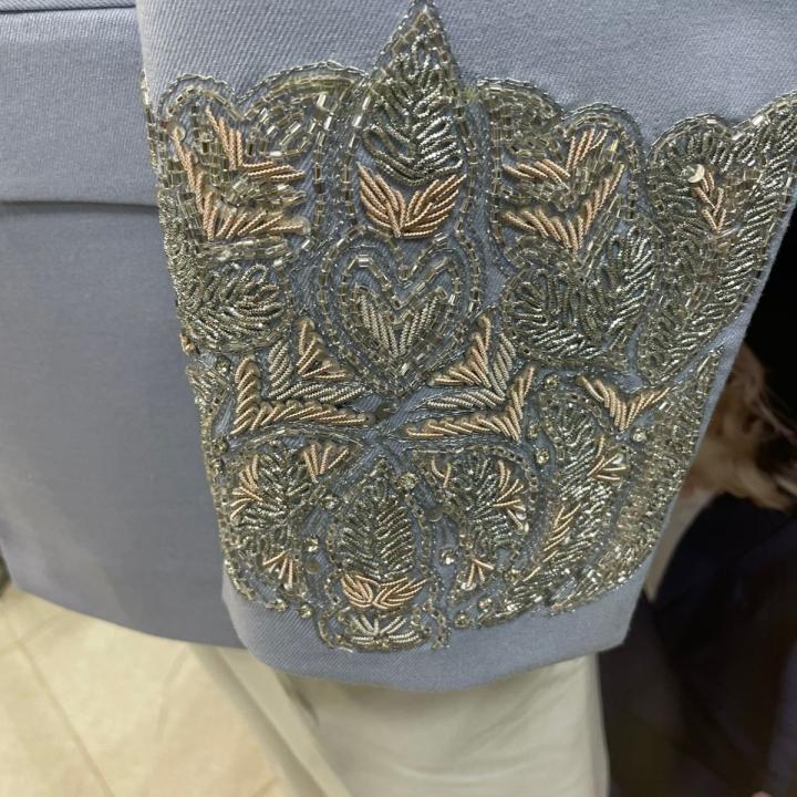 Men’s Luxury Sky Blue Nehru Coat Set with Zardozi work– Modern Fit