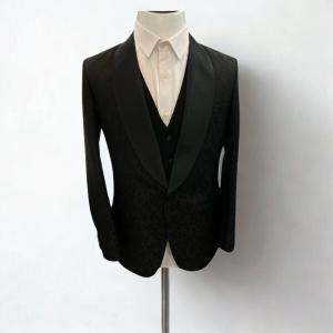Men’s Black Jacquard Tuxedo Blazer – Slim Fit Formal & Evening Suit Jacket
