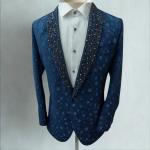Blue Textured Men’s Blazer – Slim Fit Designer Formal & Party Wear Jacket